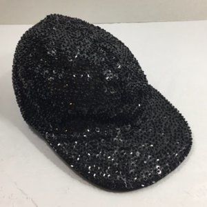 JC Black Sequined Cap Hat